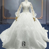 2023 Elegant Backless Ivory V-Leck Lace Long Trailing Applique Wedding Dress Long Sleeves Bridal Wedding Gown Selina202342706