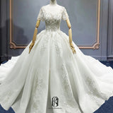 2023 Women's Applique Sweetheart Tulle Lace Backless A-Line Mesh Wedding Dress Spring Summer Wedding Dress Selina202342712