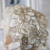 2023 Satin embroidery Flpwer  Wedding Hair Band Bridal Headband Wedding Hair Accessories for Brides