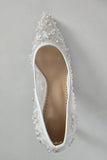 LuxuryWhiteLaceBridal PumpsPointedToeHighHeelWeddingShoeforBrideSelina2025410