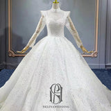2023 Bridal Flower Lace Wedding Dress Long Sleeves selina2023050401