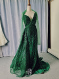 2023 summer Woman V-neck The Emerald Forest Evening Dress Ball Gown Dress Party&Prom Dress