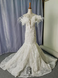 2023 summer Feather Fantasy Mermaid bridal Wedding dress