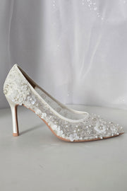 LuxuryWhiteLaceBridal PumpsPointedToeHighHeelWeddingShoeforBrideSelina2025410