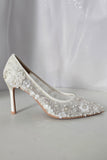 LuxuryWhiteLaceBridal PumpsPointedToeHighHeelWeddingShoeforBrideSelina2025410