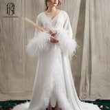Rice white Burgundy Bride And Bridesmaids Robe selina202252078