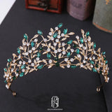 leaves-shaped tiara wedding tiara princess accessory for bride selina20227192