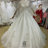 2022 New Wedding Dress Long Sleeves Round-neck selina202206235