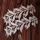 Silver Wedding Hair Accessories for Brides Headband Bridal Hair Pieces Headpieces for Wedding Crystal Leaf Hair Vine selina20227195