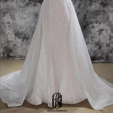 Sleevesless Straps Lace Sequin Wedding Dress selina202250744