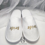 Sparkle and Bash White Wedding Slippers for Bridal Party For Bride selina2022080402