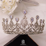 Baroque crown silver wedding tiara for bride selina20227118