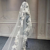 2022 Luxury Long Train Wedding Veil Lace Bridal Veil selina2022531128