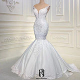 Satin Straps Sleevesless Mermaid Wedding Dress selina202250741