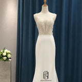 Elegant V-Neck French Wedding Dress selina202252386
