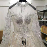 2022 Luxury Lcae Sequins Long Sleeves Wedding Dresses selina202241830
