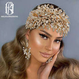 Gold Crystal Tiara Bride