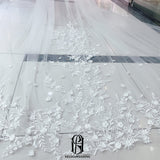 Luxury Flower Lace Long Train Wedding Veil Long Bridal Veil selina202242937