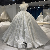 2022 Lace Off Shoulder Satin Sweetheart-neck Wedding Dress selina202250742