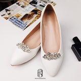 silver crystal white wedding shoes for bride loafer shoes flat shoes selina202271111