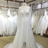 2022 High Quality Wedding Dress Long Sleeves Round-neck selina202206242
