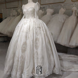 luxury baroque wedding dress bridal ball gown dress long sleeves for bride selina20227212