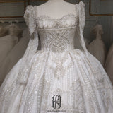 luxury baroque wedding dress bridal ball gown dress long sleeves for bride selina20227212