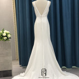 2022 Satin Rice White French Wedding Dress selina202252492