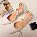 White Leather Bridal High Heel Fashion Wedding Shoes Selina202252078