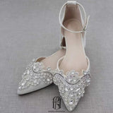 Bridal Flat Shoes With Crystals Wedding  Shoes For Bride Party Shoes Prom Shoes selinaselina2022081639