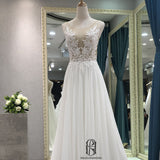 2022 Lace Crew Neck French Wedding Dress selina202252493