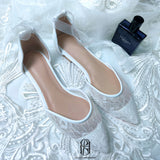 Flat Lace Straps Pointed Bridal Shoes Selina20220609