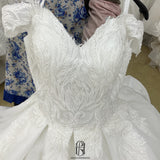 High Quality Handmade Sweetheart Neckline long Tail Wedding Dress Bridal Dress selina2022090801