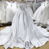 Square Collar Elegant Simple Bridal Dress selina202252073