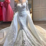 Lace Wedding Dress Long Sleeve Mermaid Wedding Dress selina202251857