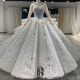 High Quality Lace Sequin Long Sleeves Affordable Wedding Dress selina202250746