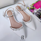 Crystal Straps Pointed Flat Wedding Shoes selina202206092