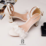 Chunky High Heel Sandals Open Toe Ankle Strap Wedding Bridal Prom Bride Bridesmaid selina20227124