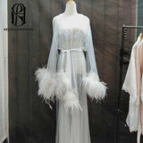 Bride Bridesmaids Lace Long Sleeves Wedding Robes selina202241821