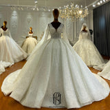 Long Beading Lace Sleeves Bride Dress selina202252075