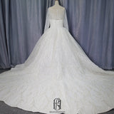 Long Illusion Sleeves Sweetheart Neck Wedding Dress Bridal Wedding Gown selina2022082606