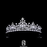 Full Cubic Zirconia Pearl Tiaras CZ Wedding Bridal Crowns Parade Headdress Engagement Pageant Headpieces Hair Jewelry Gift for Women 2022120201