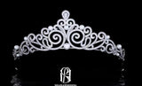 Silver Pearls Cubic Zirconia Tiaras and Crowns for WomenCZ Wedding Headpiece Bride Hair Accessories