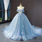 High Quality Handmade Flower Sweetheart Neckline Ball Gown Evening Dress Party Dress Prom Dress selina2022083009