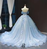 High Quality Handmade Flower Sweetheart Neckline Ball Gown Evening Dress Party Dress Prom Dress selina2022083009