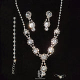 Bridal Shiny Fashion Crystal Rhinestone Teardrop Pendent Necklace&Earrings&Ring Set for Women Lady Girl selina2022092009